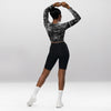Crop Top Manches Longues Noire Femme – Passion Sportive
