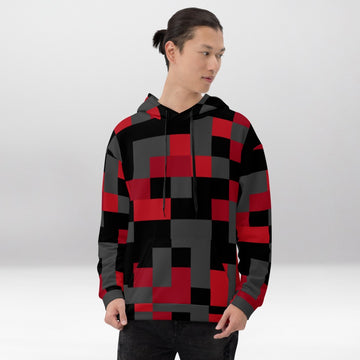 Sweat à Capuche Pixel Rouge