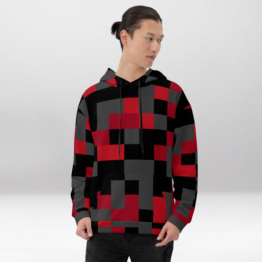 Sweat à Capuche Pixel Rouge