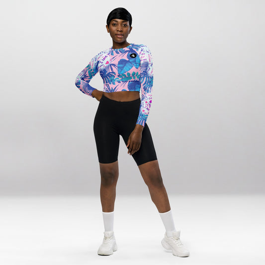 Crop Top Manches Longues Rose Femme – Je T’aime