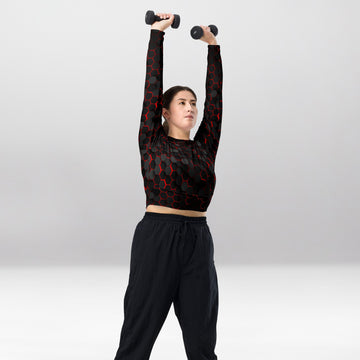 Crop Top Manches Longues Femme – Entraîne-toi Comme une Superhéroïne