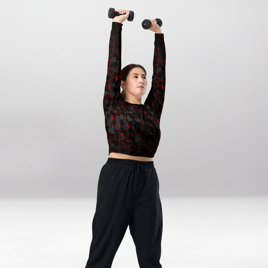 Crop Top Manches Longues Femme – Entraîne-toi Comme une Superhéroïne