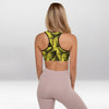 Brassière de Sport Rembourrée Précision Géométrique Jaune