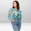 Crop Top Manches Longues Femme – Art Abstrait