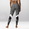 Legging d’Entraînement Géométrique Blanc & Gris