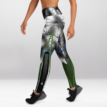 Legging d’Entraînement Pluie d’Astéroïdes Vertes