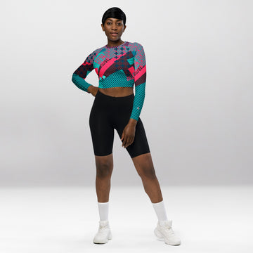 Crop Top Manches Longues Femme – Croix Turquoise