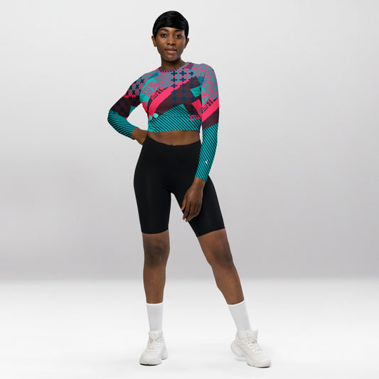 Crop Top Manches Longues Femme – Croix Turquoise