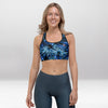 Brassière de Sport Rembourrée Précision Nuit de Givre Bleu