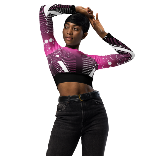 Crop Top Manches Longues Femme – Évasion Rose