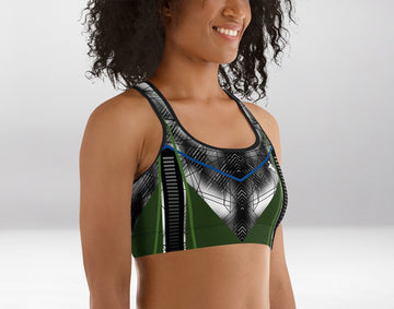 Brassière de Sport Rembourrée Pluie d’Astéroïdes Vertes