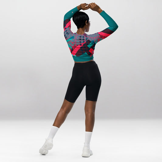 Crop Top Manches Longues Femme – Croix Turquoise