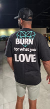 T-shirt Oversize "Burn For What You Love" – Bone